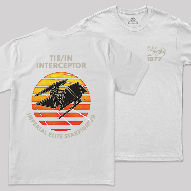 TIE Interceptor Sunset Front and Back Printed Geek T-Shirt