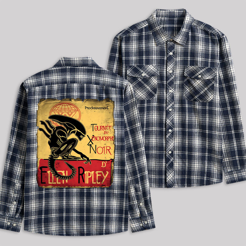 Tour of the Xenomorph Plaid Flannel Shirt