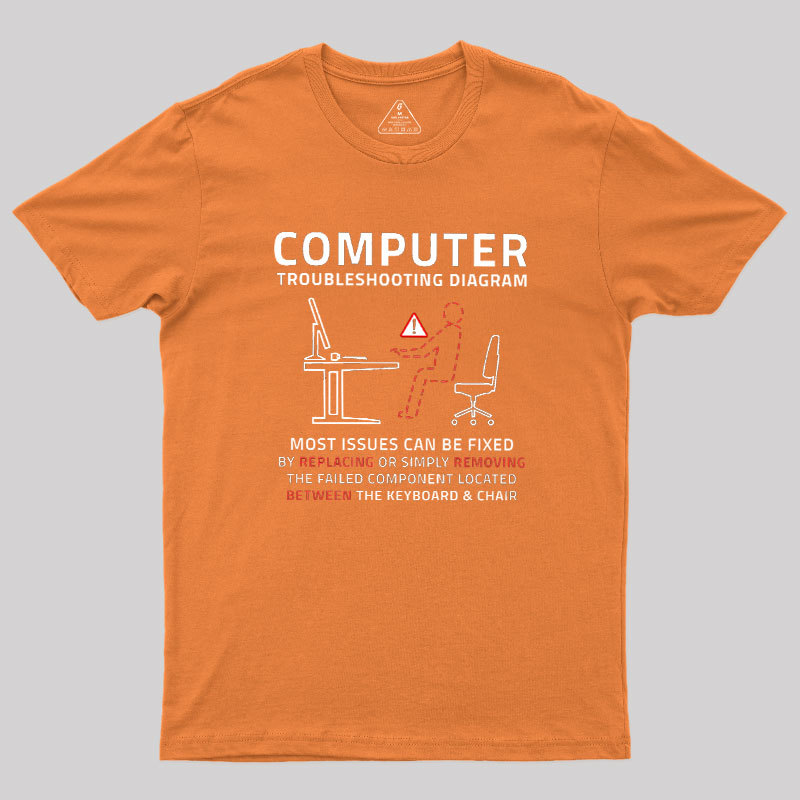 Computer Troubleshooting Diagram Geek T-Shirt