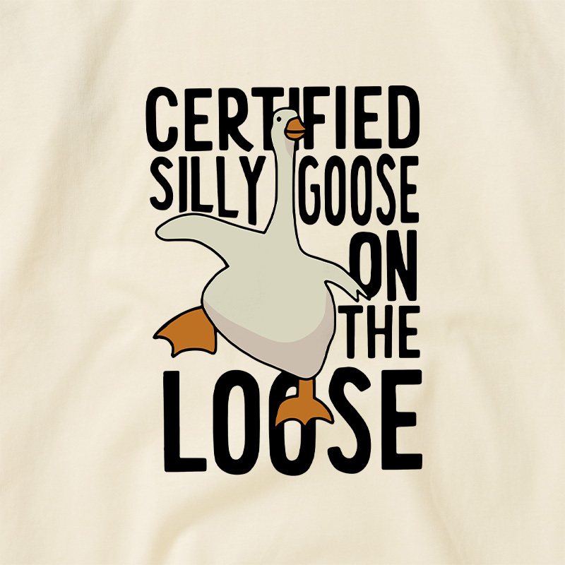 Certified Silly Goose On The Loose Geek Retro Raglan T-Shirt