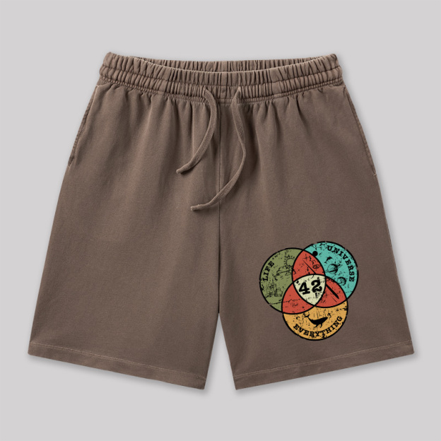 Life the Universe Everything Geeky Washed Shorts
