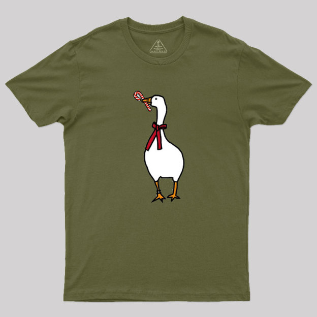 Silly Goose with Candy Cane Geek T-Shirt