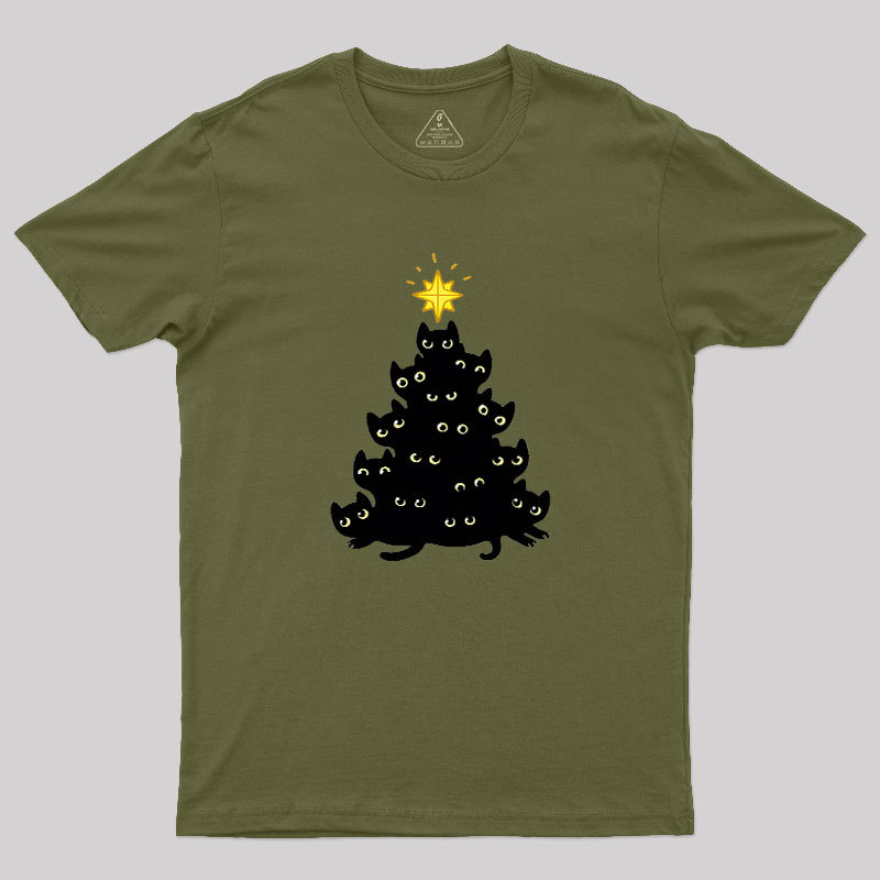 Meowy Christmas Geek T-Shirt