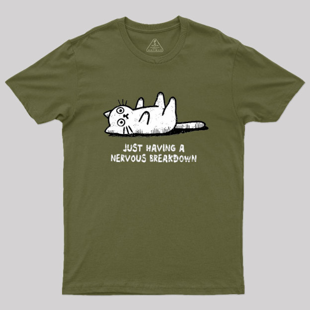 Nervous Breakdown Cat Geek T-Shirt