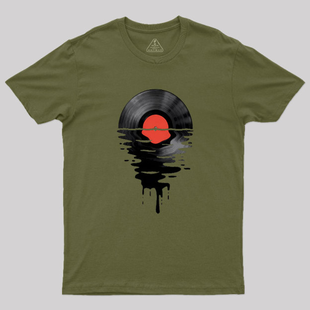 Vinyl LP Music Record Sunset Red Geek T-Shirt