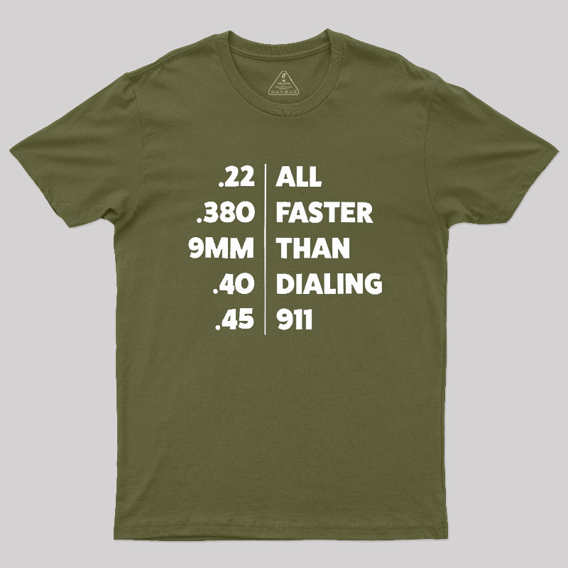 Faster Than Dialing 911 Geek T-Shirt
