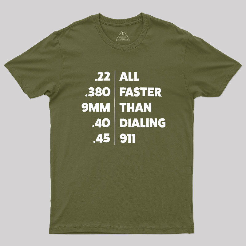 Faster Than Dialing 911 Geek T-Shirt