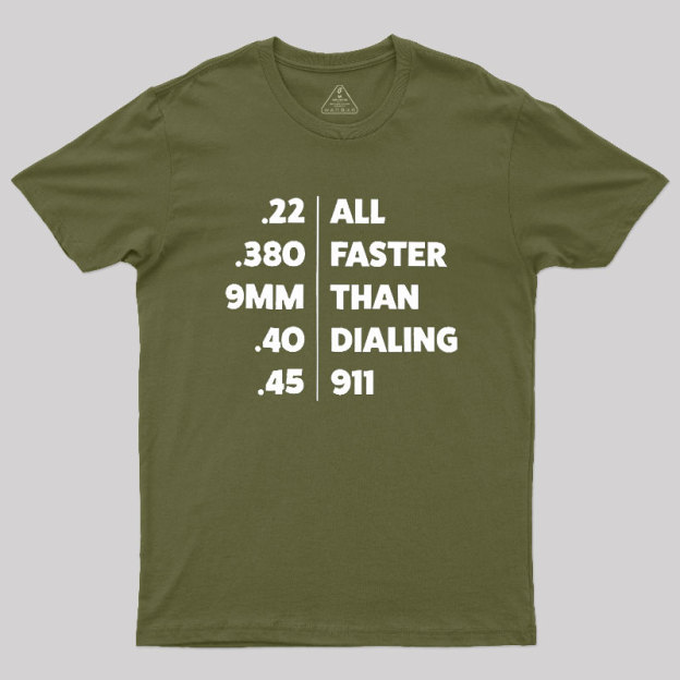 Faster Than Dialing 911 Geek T-Shirt