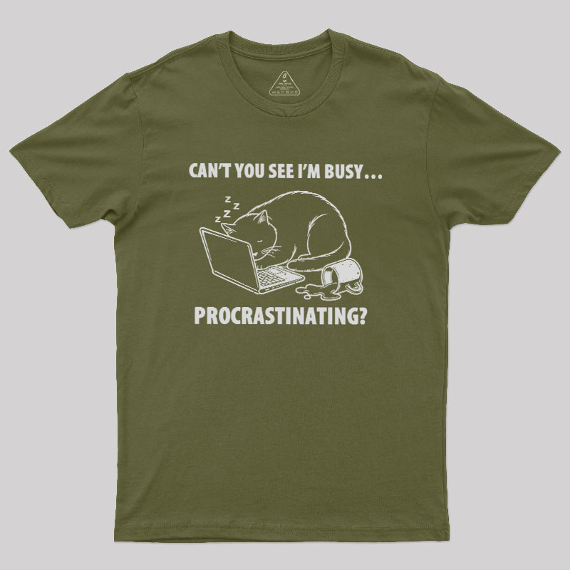 Procrastination Cat Geek T-Shirt