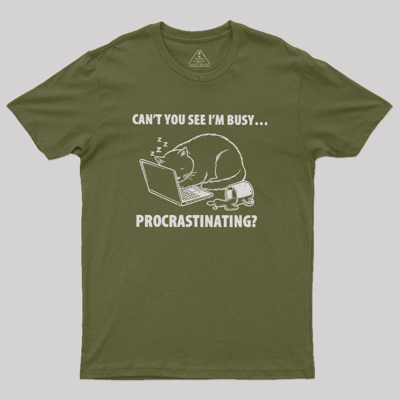 Procrastination Cat Geek T-Shirt