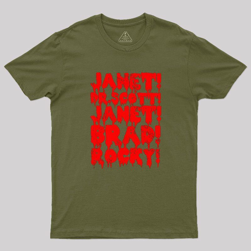 Janet! Dr. Scott! Janet! Brad!  Geek T-Shirt