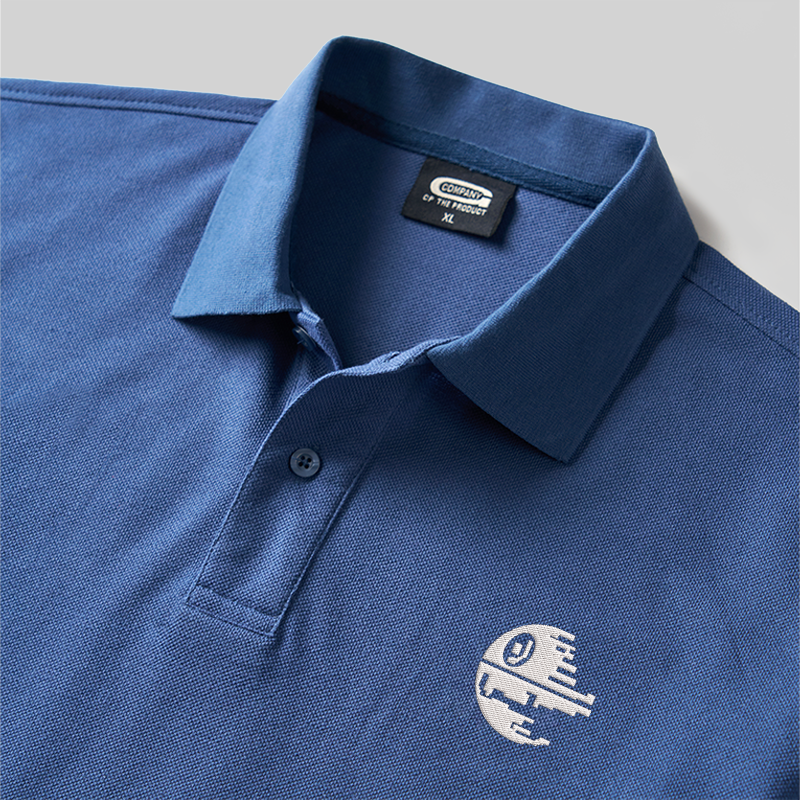 Death Star Geek Embroidered Polo Shirts