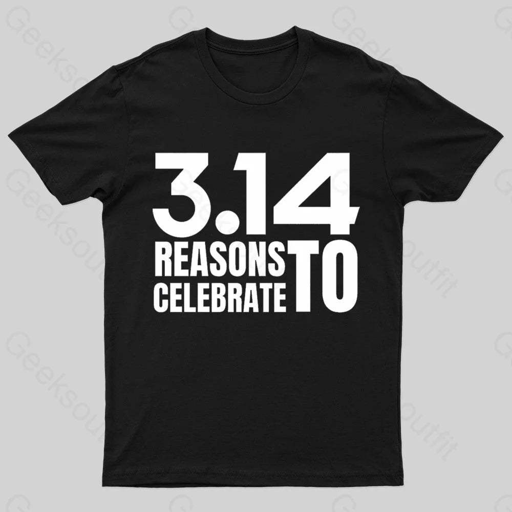 3.14 Reasons To Celebrate Nerd T-Shirt Black / S