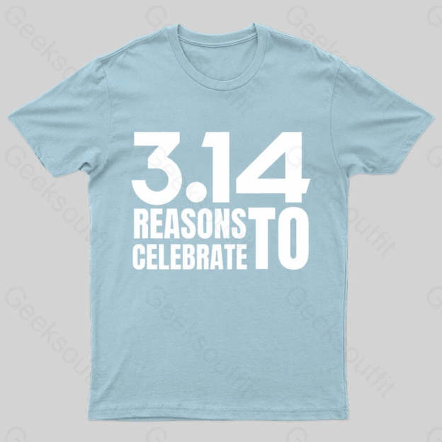 3.14 Reasons To Celebrate Nerd T-Shirt Light Blue / S