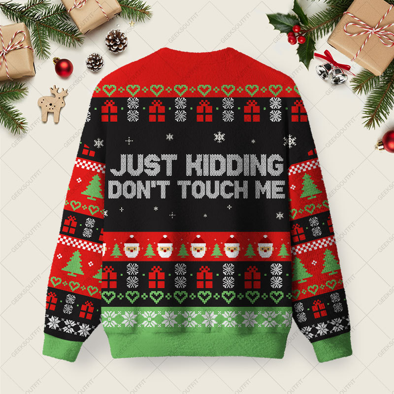 Free Hugs Ugly Christmas Fuzzy Fleece Sweatshirt