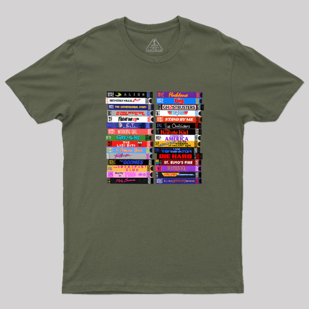 Retro 80s Movies VHS Stacks Geek T-Shirt