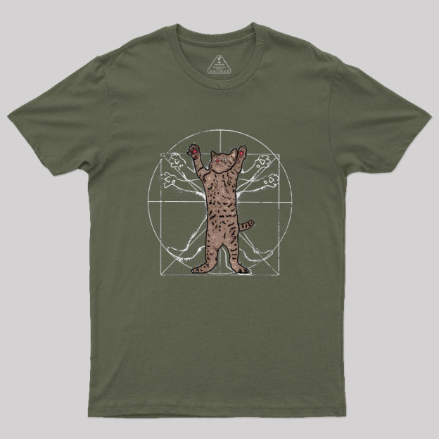 Vitruvian Cat Geek T-Shirt