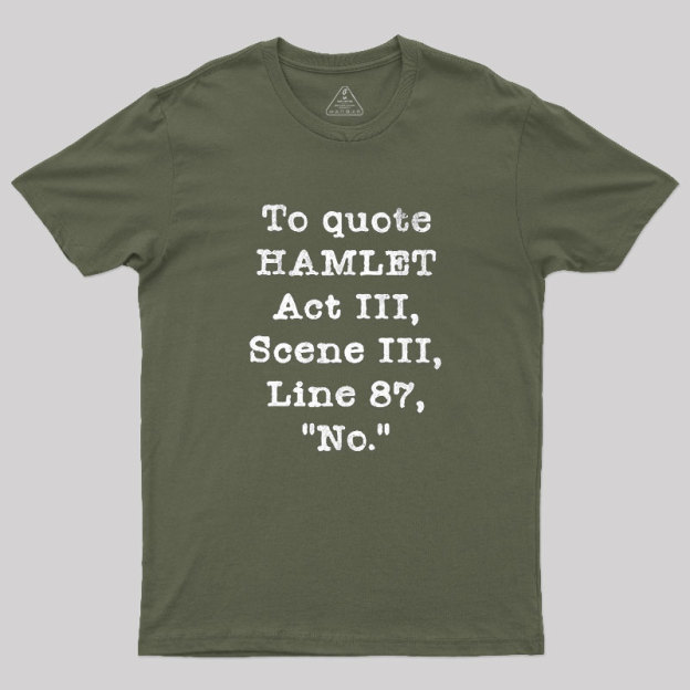 To Quote Hamlet Act III Geek T-Shirt