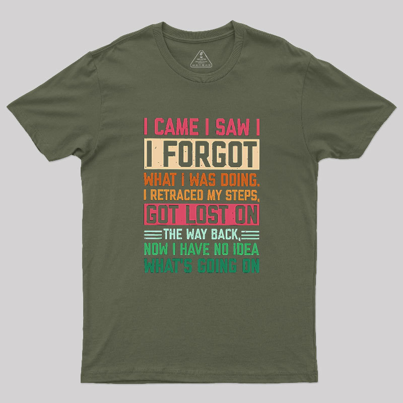 I Came I Saw I Forgot What I Was Doing Geek T-Shirt