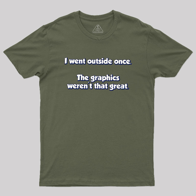 I Went Outside Once Geek T-Shirt