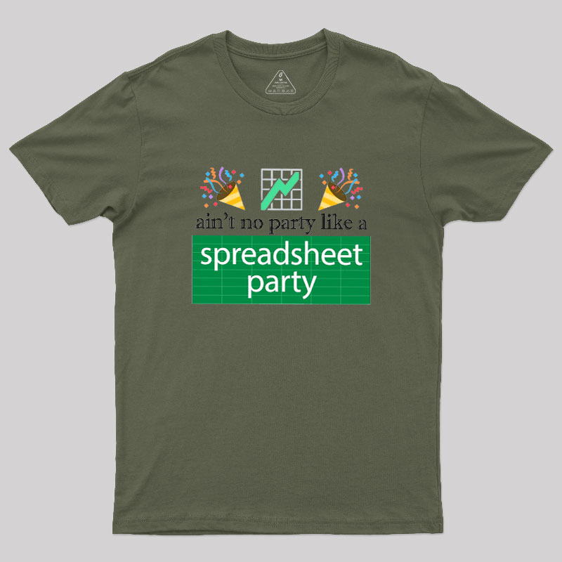 Funny Excel Spreadsheet Party Geek T-Shirt