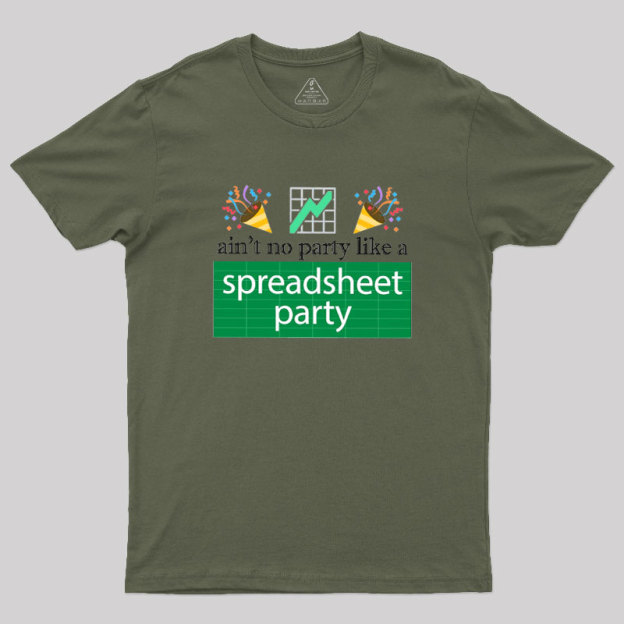 Funny Excel Spreadsheet Party Geek T-Shirt
