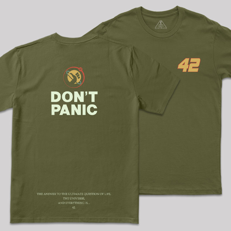 Don't Panic Front and Back Printed Geek T-Shirt