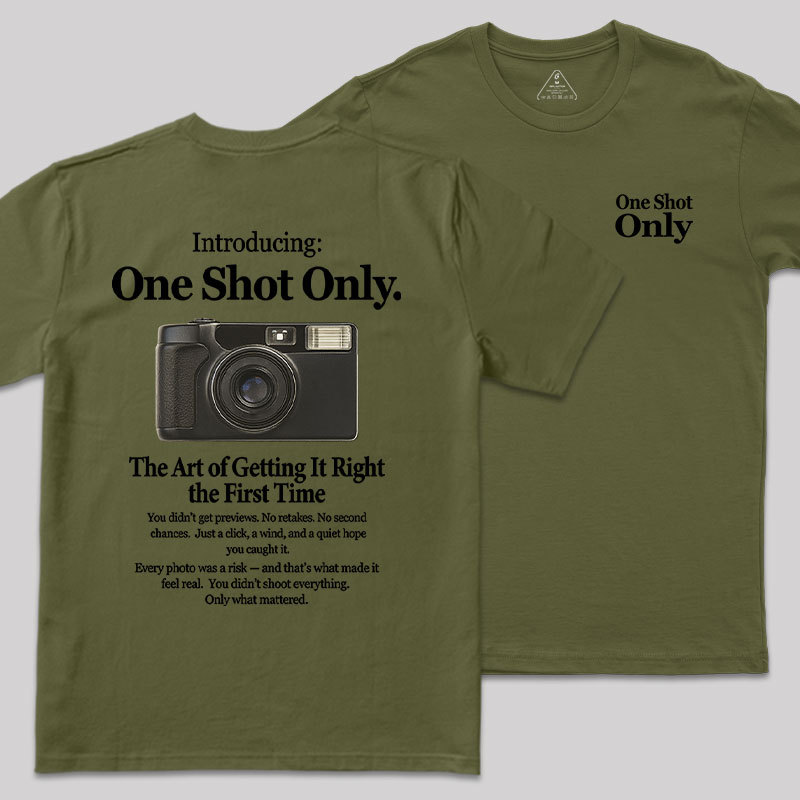 One Shot Only Front and Back Printed Geek T-Shirt