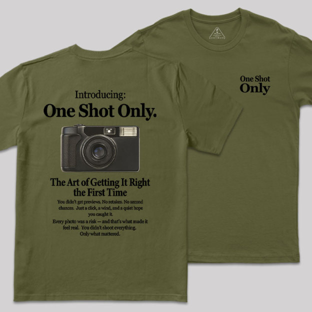 One Shot Only Front and Back Printed Geek T-Shirt
