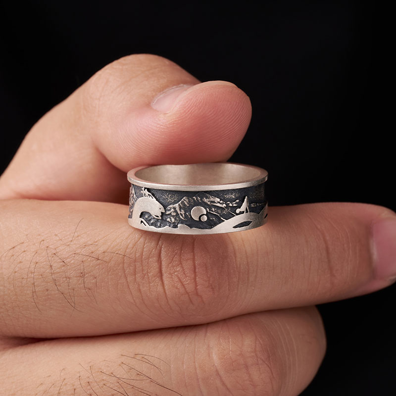 Dune Geek Silver Band Ring