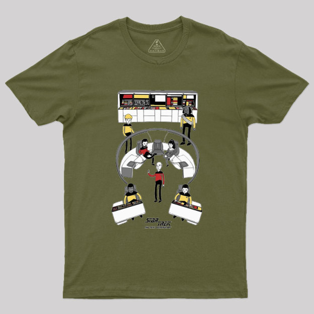 The Next Generation Cartoon Bridge Crew Geek T-Shirt