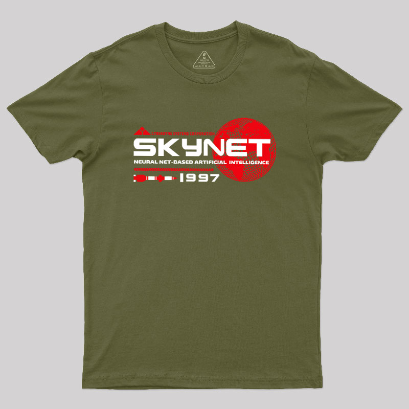 Skynet Globe Lts Worn Geek T-Shirt