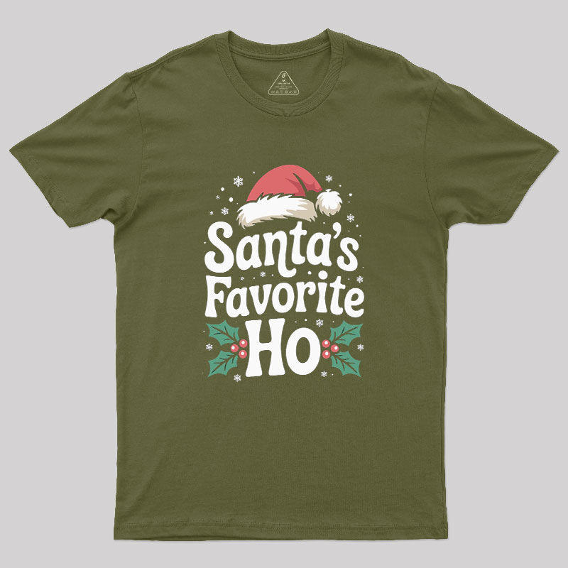 Funny Christmas Santa's Favorite Ho Naughty Geek T-Shirt