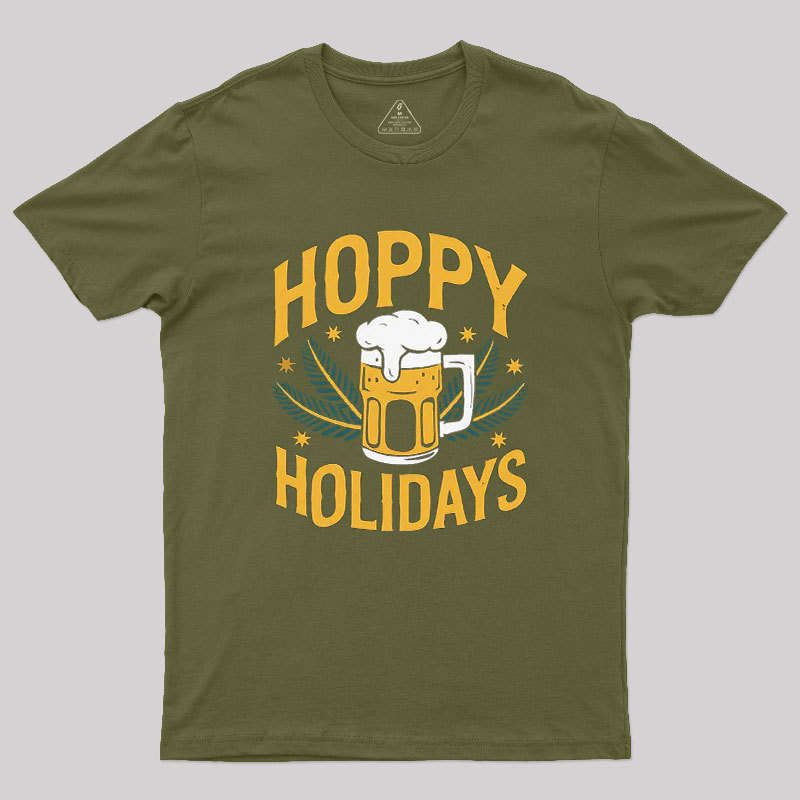 Hoppy Holidays Funny Santa Claus Beer Geek T-Shirt