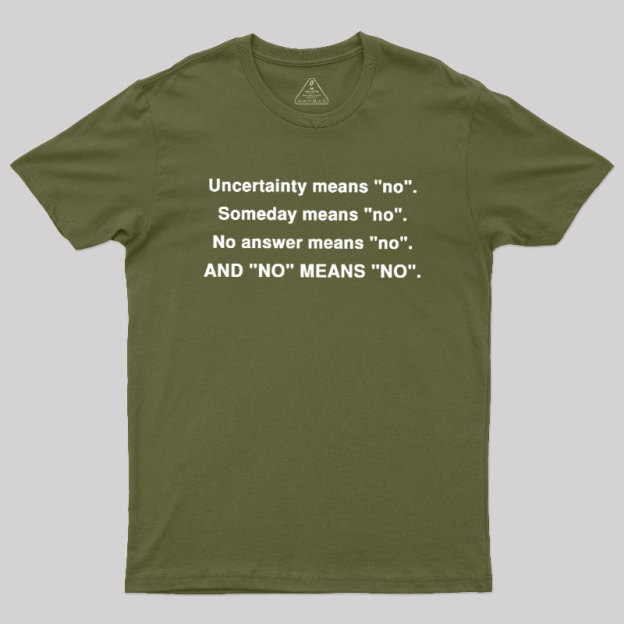 No Means No Geek T-Shirt