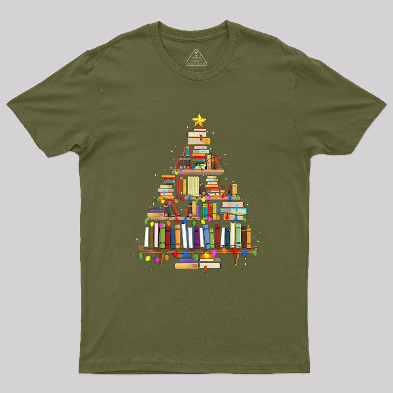 Book Tree Christmas Geek T-Shirt