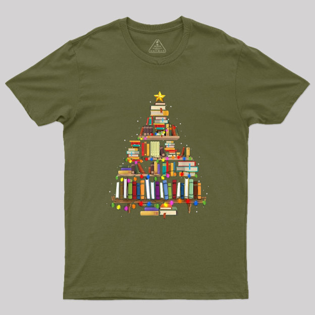 Book Tree Christmas Geek T-Shirt