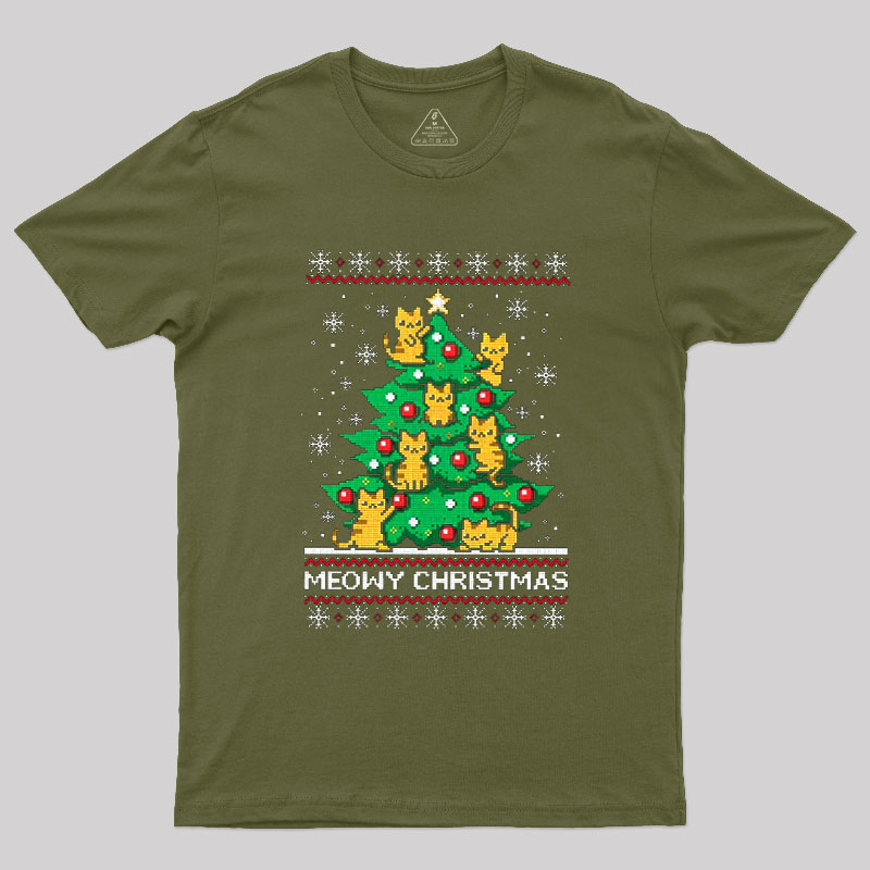 Meowy Christmas Geek T-Shirt