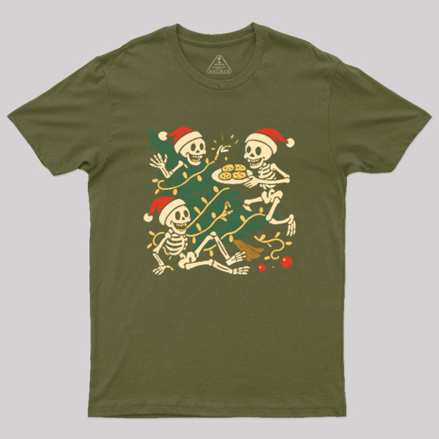 Skeleton Cookie Christmas Chaos Geek T-Shirt