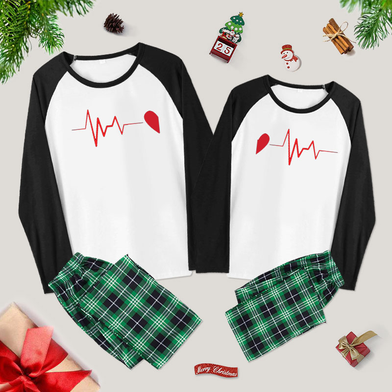 Heartbeat Matching Couple Pajama Sets