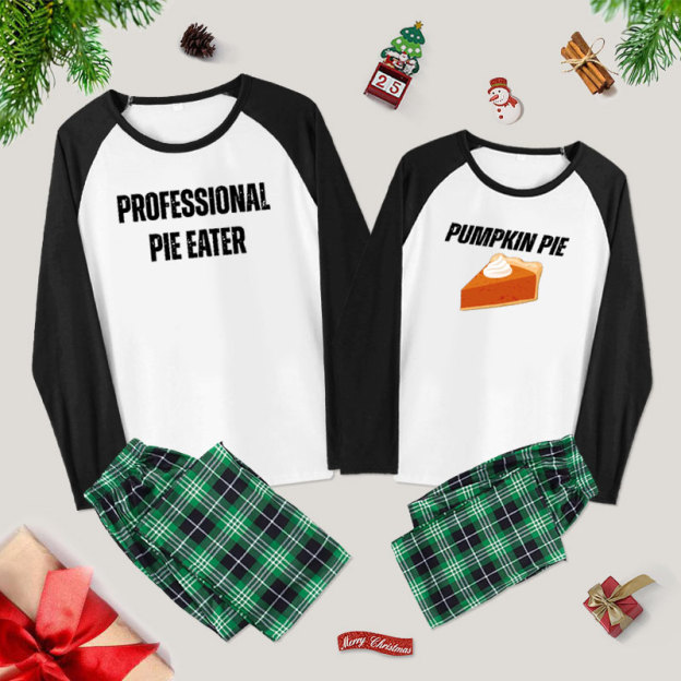 Professional Pie Eater and Pumpkin Pie  Couple Pajama Sets