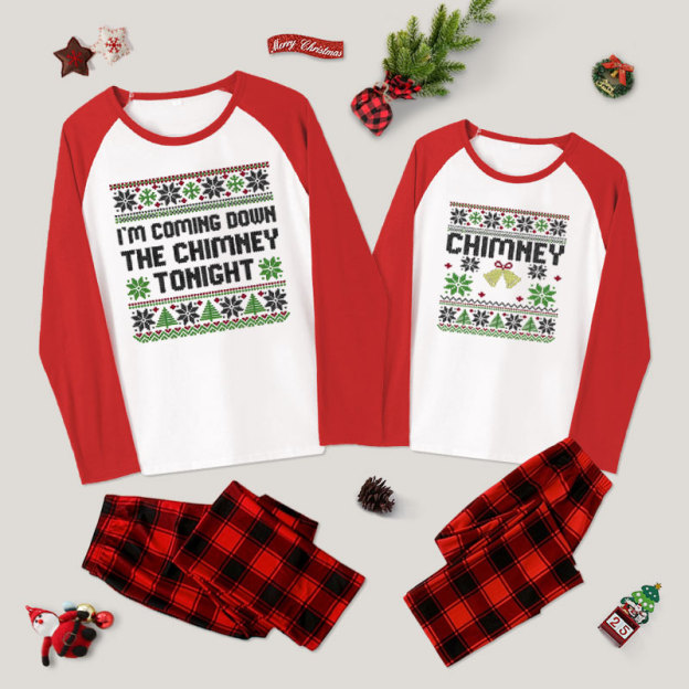 Chimney and I'm Coming Down The Chimney Tonight Couple Pajama Sets