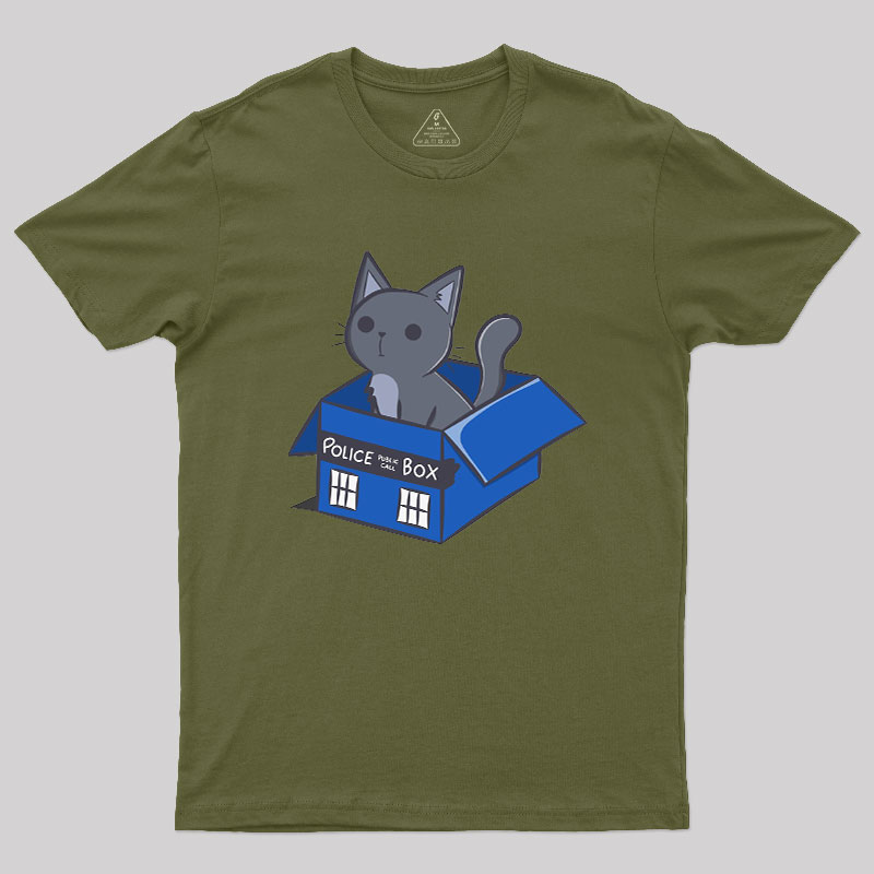 Cat In a Blue Box Geek T-Shirt