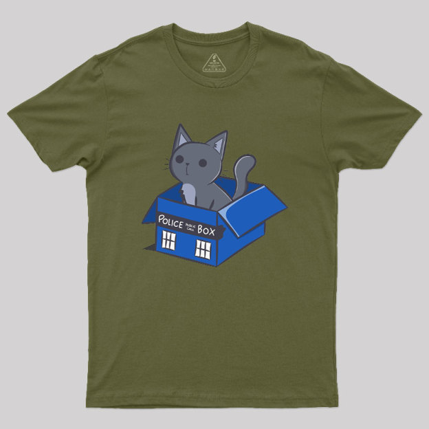 Cat In a Blue Box Geek T-Shirt