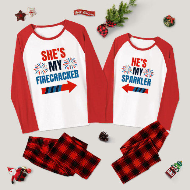 Firecracker And Sparkler Couple Pajama Sets