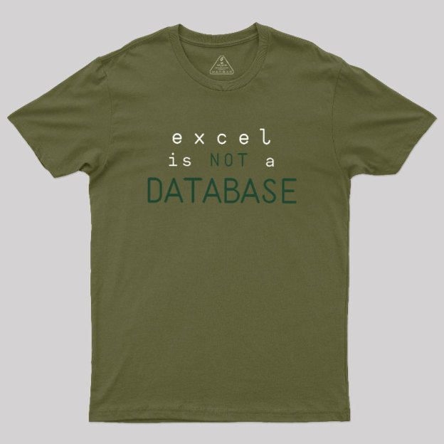 Excel is Not a Database Geek T-Shirt
