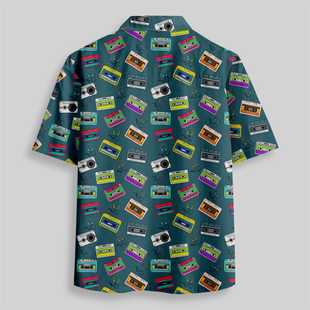 Vintage Cassette Button Up Pocket Shirt