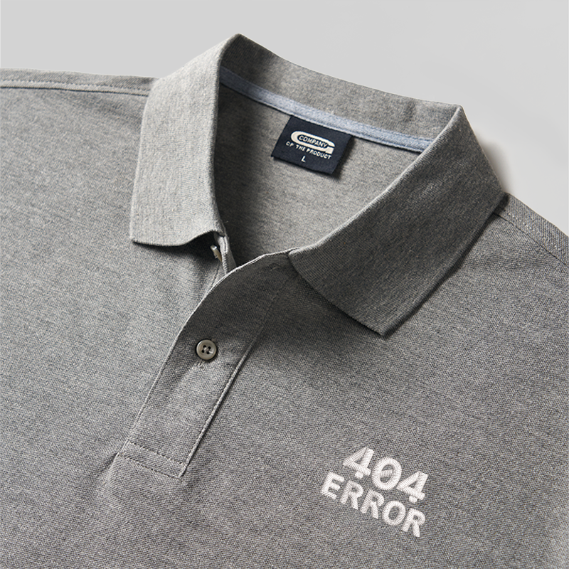 404 Error Geek Embroidered Polo Shirts