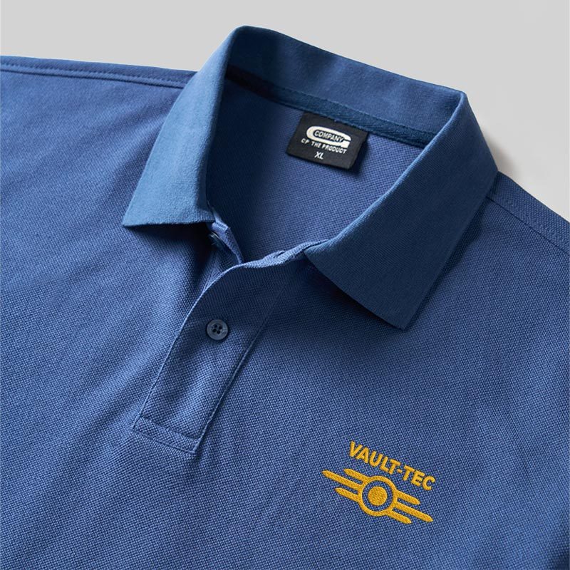 Vault Tec Geek Embroidered Polo Shirts
