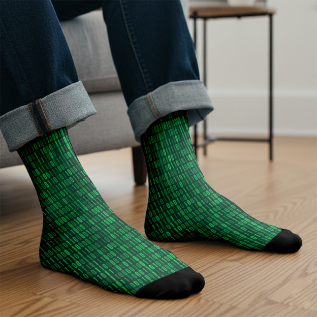 Binary Computer 1s and 0s Men's Socks
